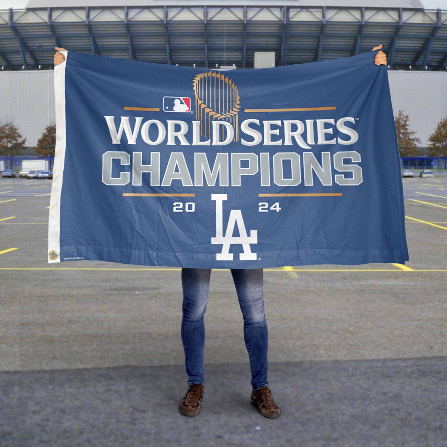 Foto 6 pulgar | Bandera Wincraft, Campeones Del Mundo De Los Dodgers De Los Ángeles 2024, 90 X 150 Cm - Venta Internacional.