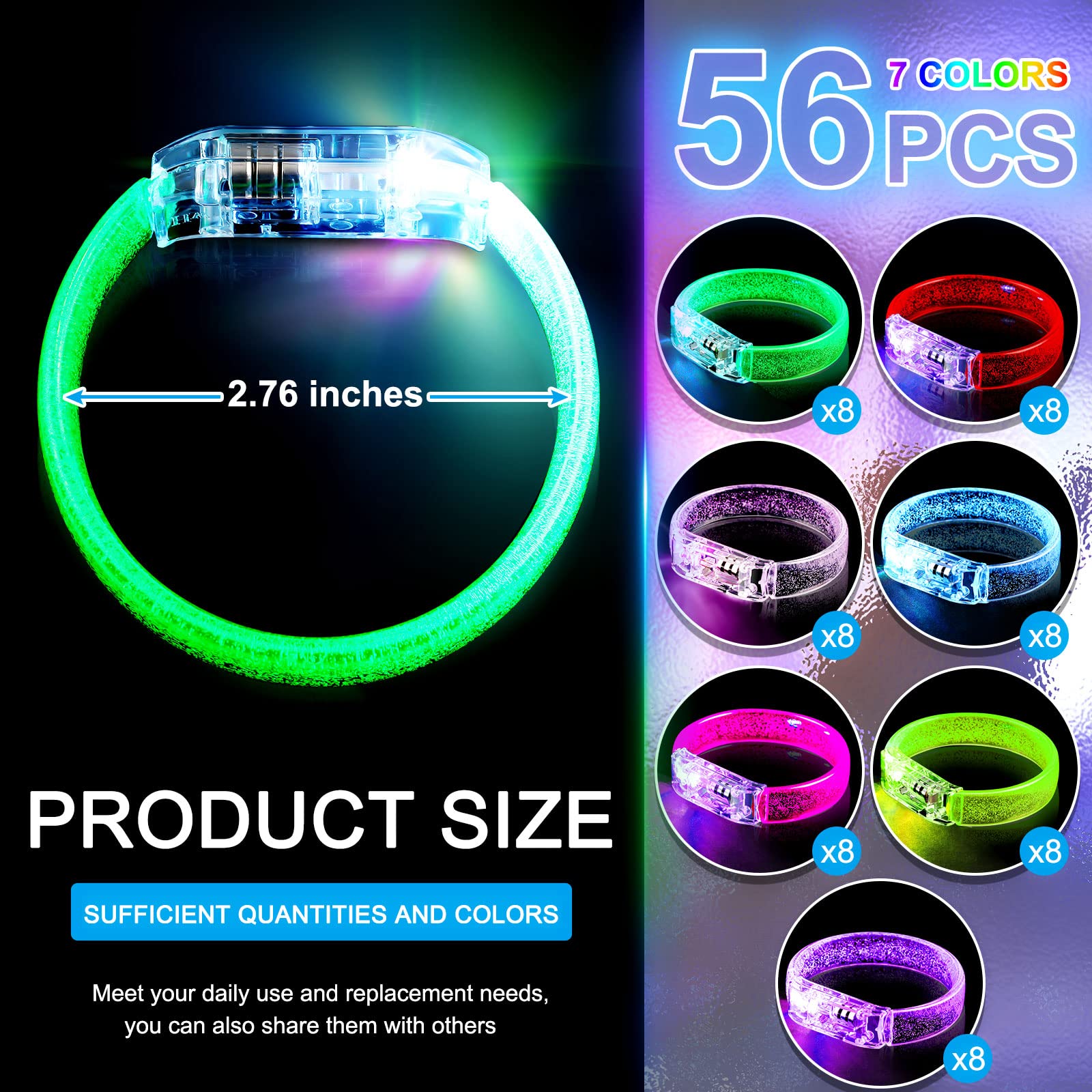 Foto 3 pulgar | Brazaletes Led Glow Sticks Zhanmai, 56 Paquetes, Para Regalos De Fiesta - Venta Internacional.