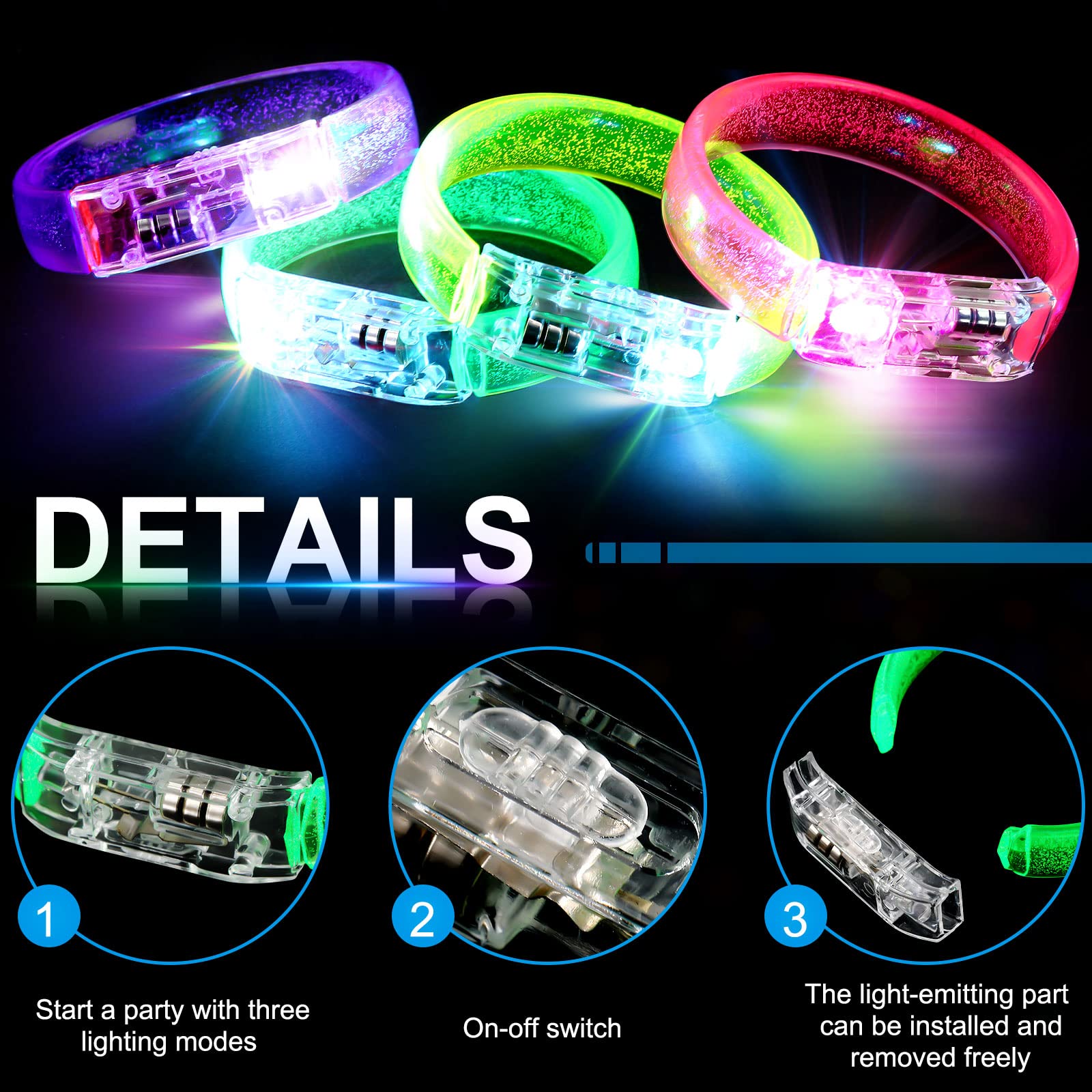 Foto 4 pulgar | Brazaletes Led Glow Sticks Zhanmai, 56 Paquetes, Para Regalos De Fiesta - Venta Internacional.