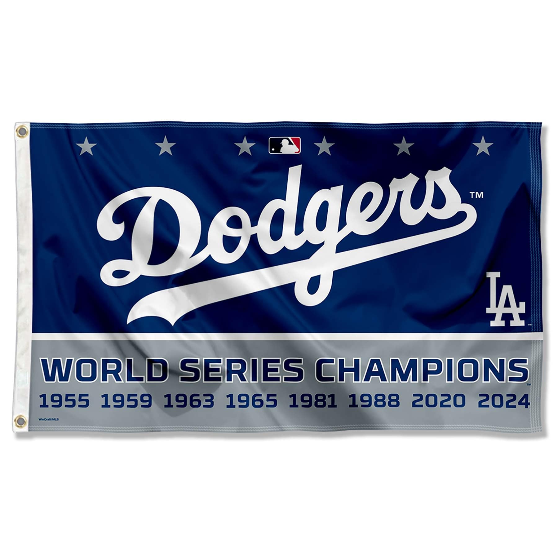 Foto 2 pulgar | Bandera Wincraft Los Angeles Dodgers 8 Veces Campeones Del Mundo - Venta Internacional.