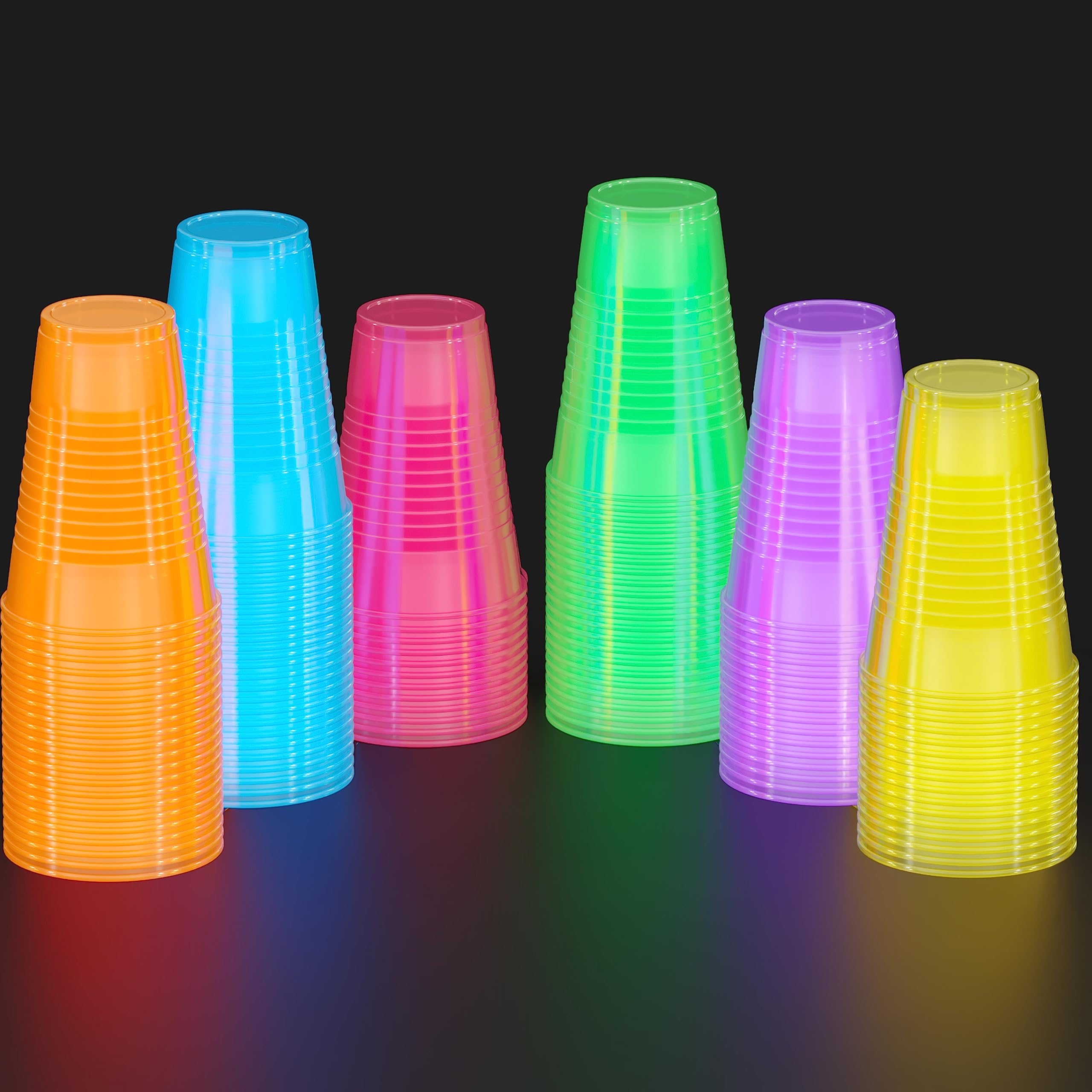 Foto 3 pulgar | Glow Cups Exquisite, Paquete De 120 Unidades, 473 Ml, Neón Reactivo A La Luz Negra - Venta Internacional.