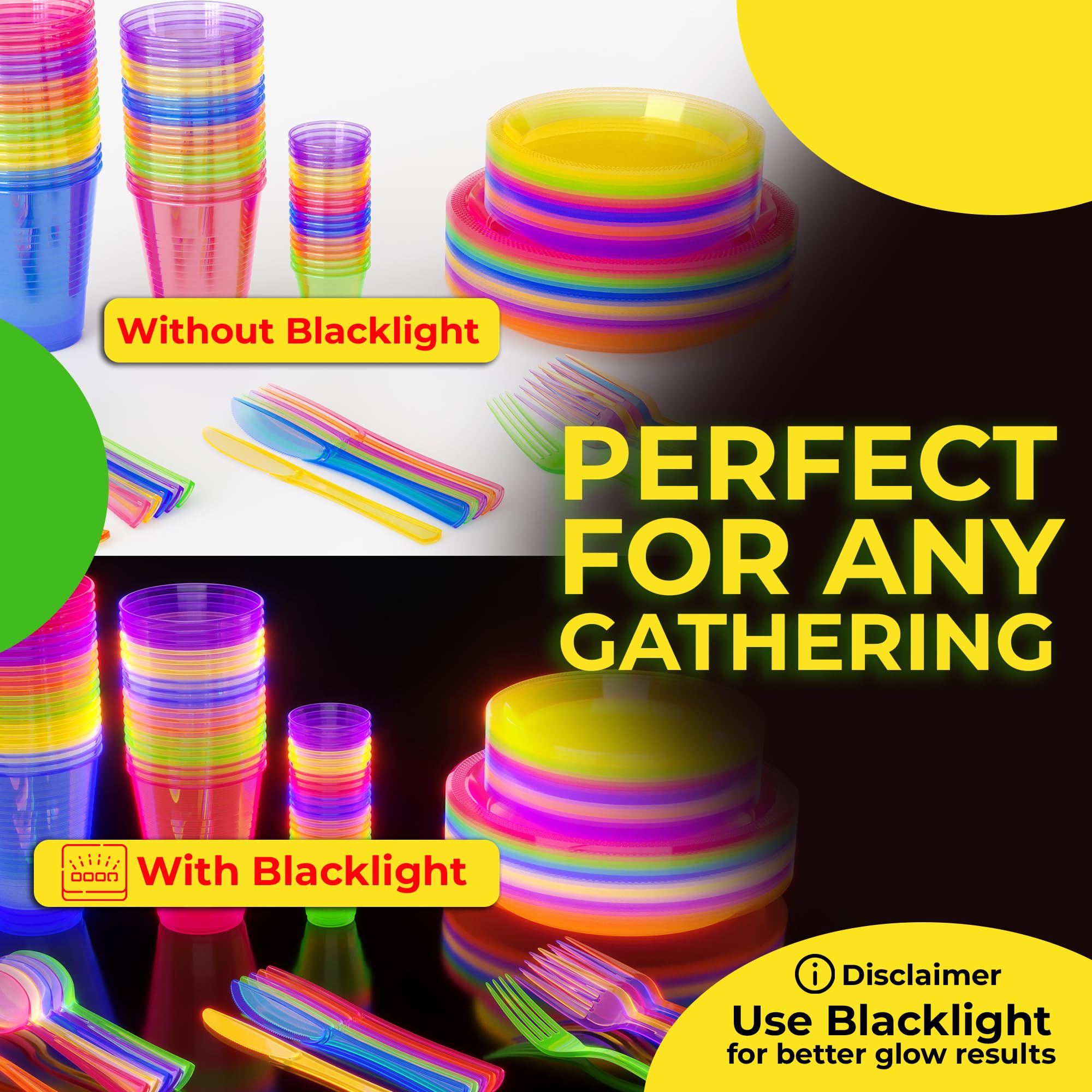 Foto 7 pulgar | Glow Cups Exquisite, Paquete De 120 Unidades, 473 Ml, Neón Reactivo A La Luz Negra - Venta Internacional.
