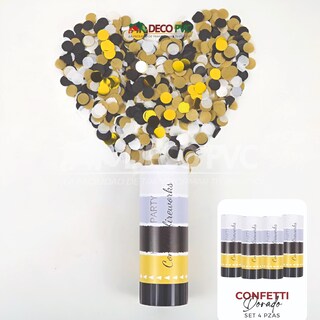 Foto 2 | Kit De Tubos De Confetti / 4pzas De 14 Cm