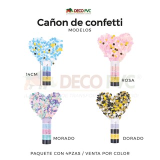 Foto 3 | Kit De Tubos De Confetti / 4pzas De 14 Cm