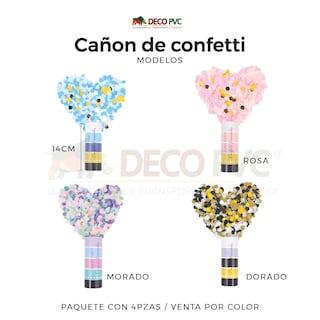 Foto 4 | Kit De Tubos De Confetti / 4pzas De 14 Cm ROSA