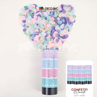 Foto 2 | Kit De Tubos De Confetti / 4pzas De 14 Cm