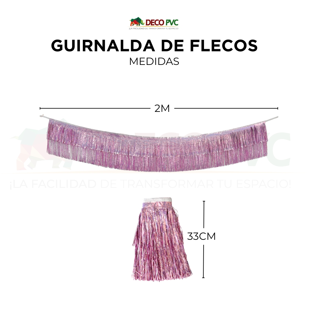 Foto 6 | Guirnalda Con Flecos Brillante 2m Decoración Para Fiesta (rosa)