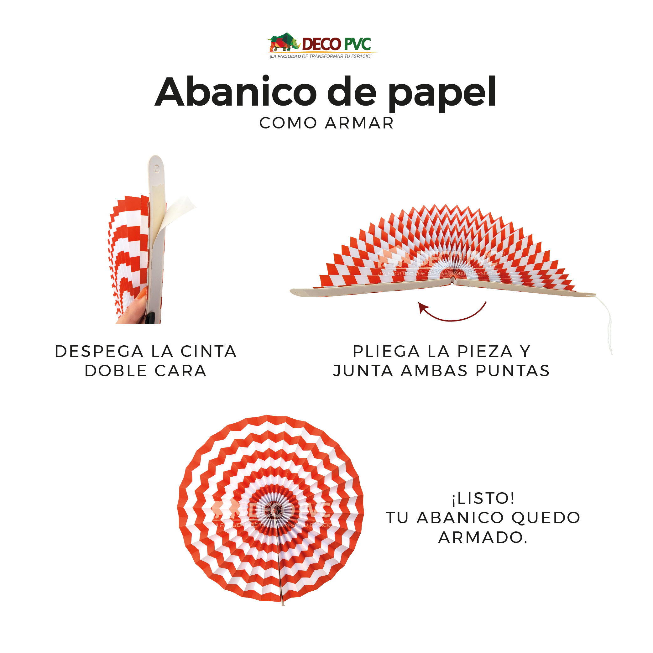 Foto 5 pulgar | Abanicos De Papel Adorno Decoración Fiesta / Kit 6 Pzas