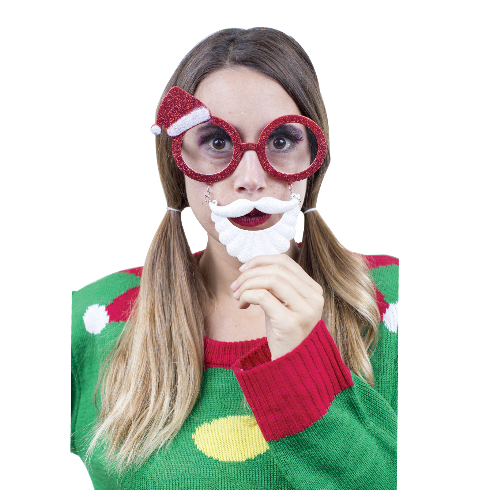 Foto 2 pulgar | Lentes Divertidos Con Barba Y Bigote De Santa Rev Gafas Navideñas Chistosas Color Rojo Unisex