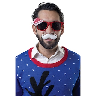 Foto 1 | Lentes Divertidos Con Bigote De Santa Rev Gafas Navideñas Chistosas Color Rojo Unisex