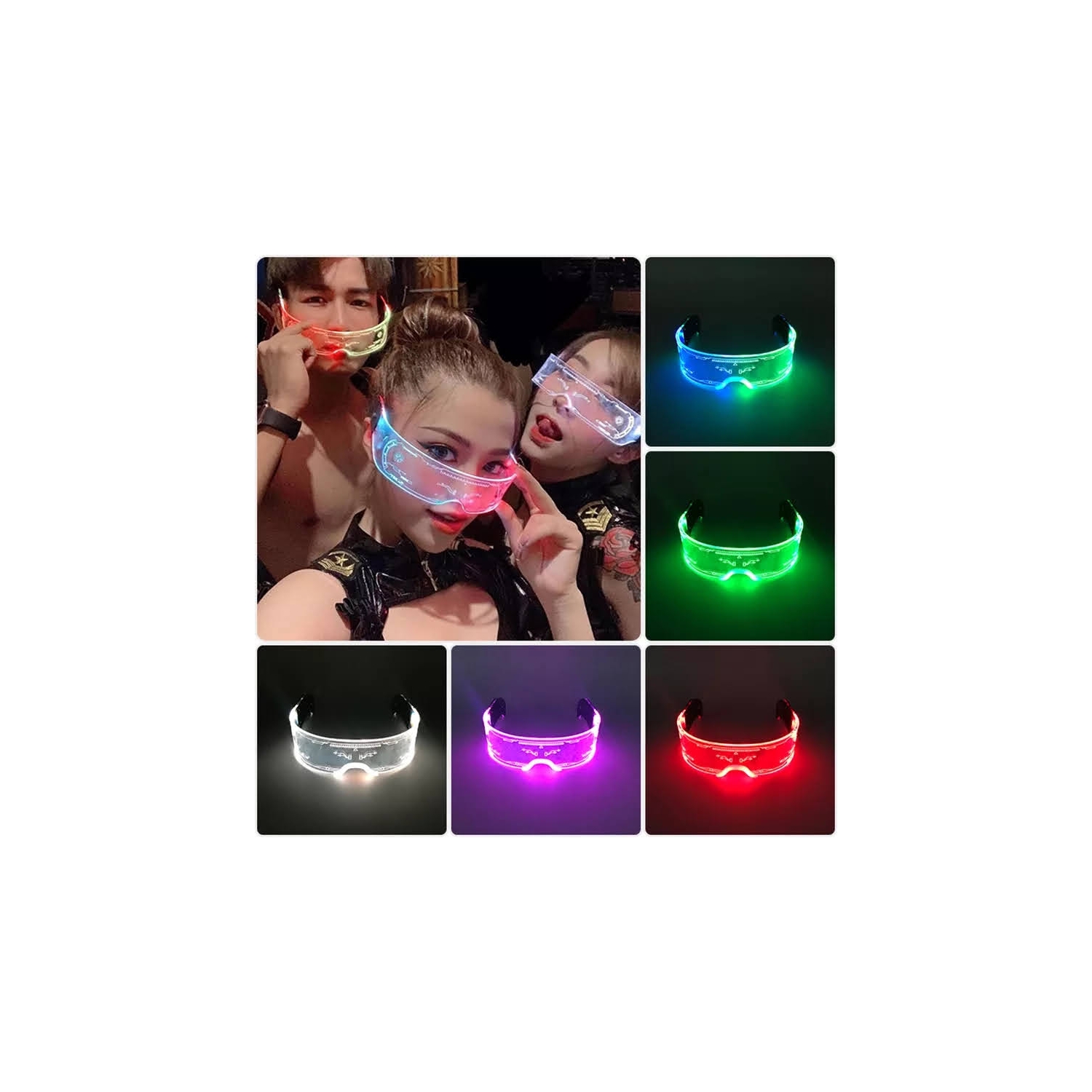 Foto 2 pulgar | Gafas De Fiesta Con Luz Led, Gafas Luminosas Para Cosplay - Venta Internacional.