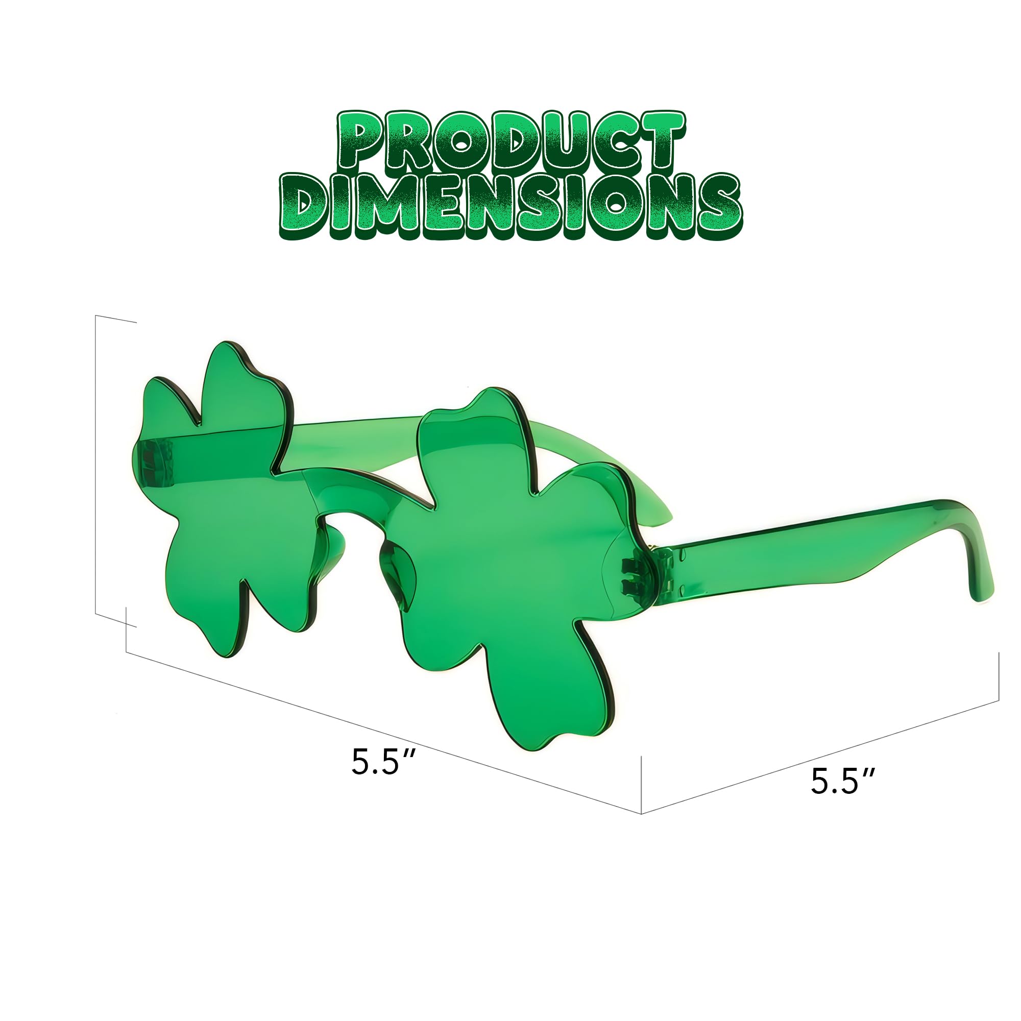 Foto 5 pulgar | Gafas De Sol Artcreativity Día De San Patricio Shamrock X24 Green - Venta Internacional.