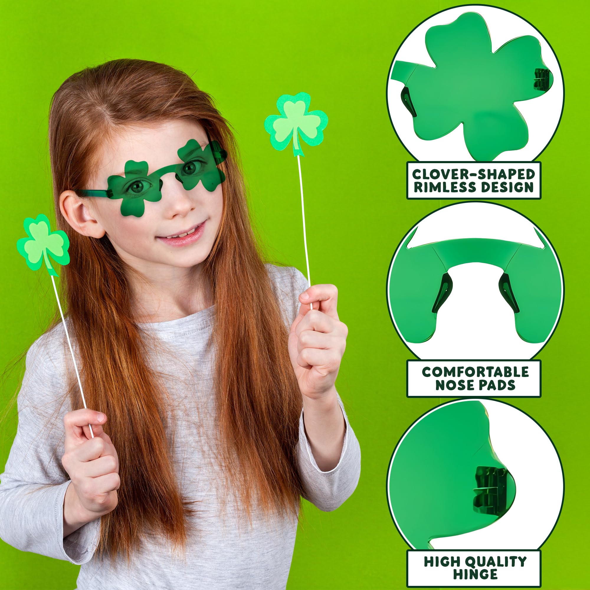 Foto 5 | Gafas De Sol Artcreativity Día De San Patricio Shamrock X24 Green - Venta Internacional.