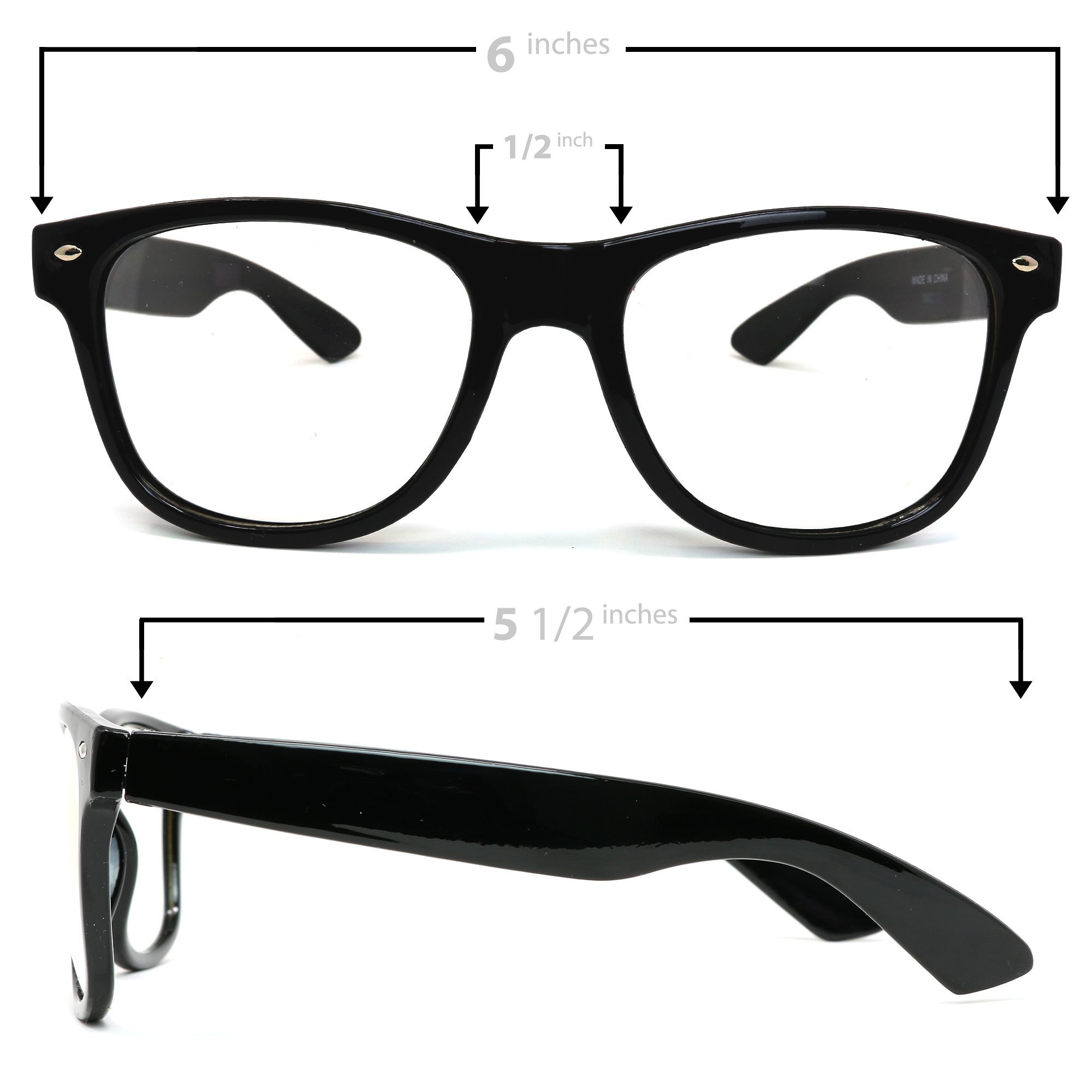 Foto 8 pulgar | Gafas De Disfraz Skeleteen Retro Nerd De Gran Tamaño, Negras - Venta Internacional.