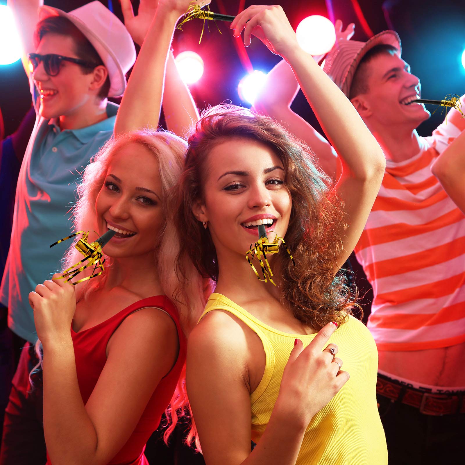 Foto 7 pulgar | Party Blower Noisemakers Skylety, 18 Unidades, Color Negro Y Dorado - Venta Internacional.