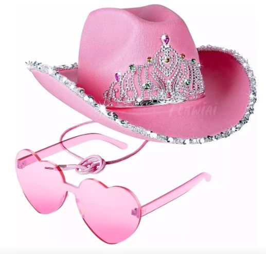 Sombrero Vaquero y Gafas de Corazón Wünd Rosa $606