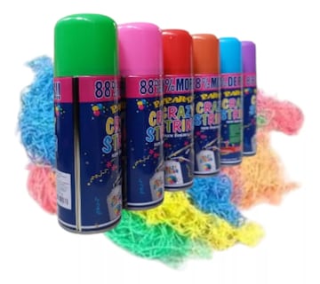 Foto 1 | 12 Serpentinas Spray En Aerosol Espuma Fiesta Batucada Cumpleaños 250ml