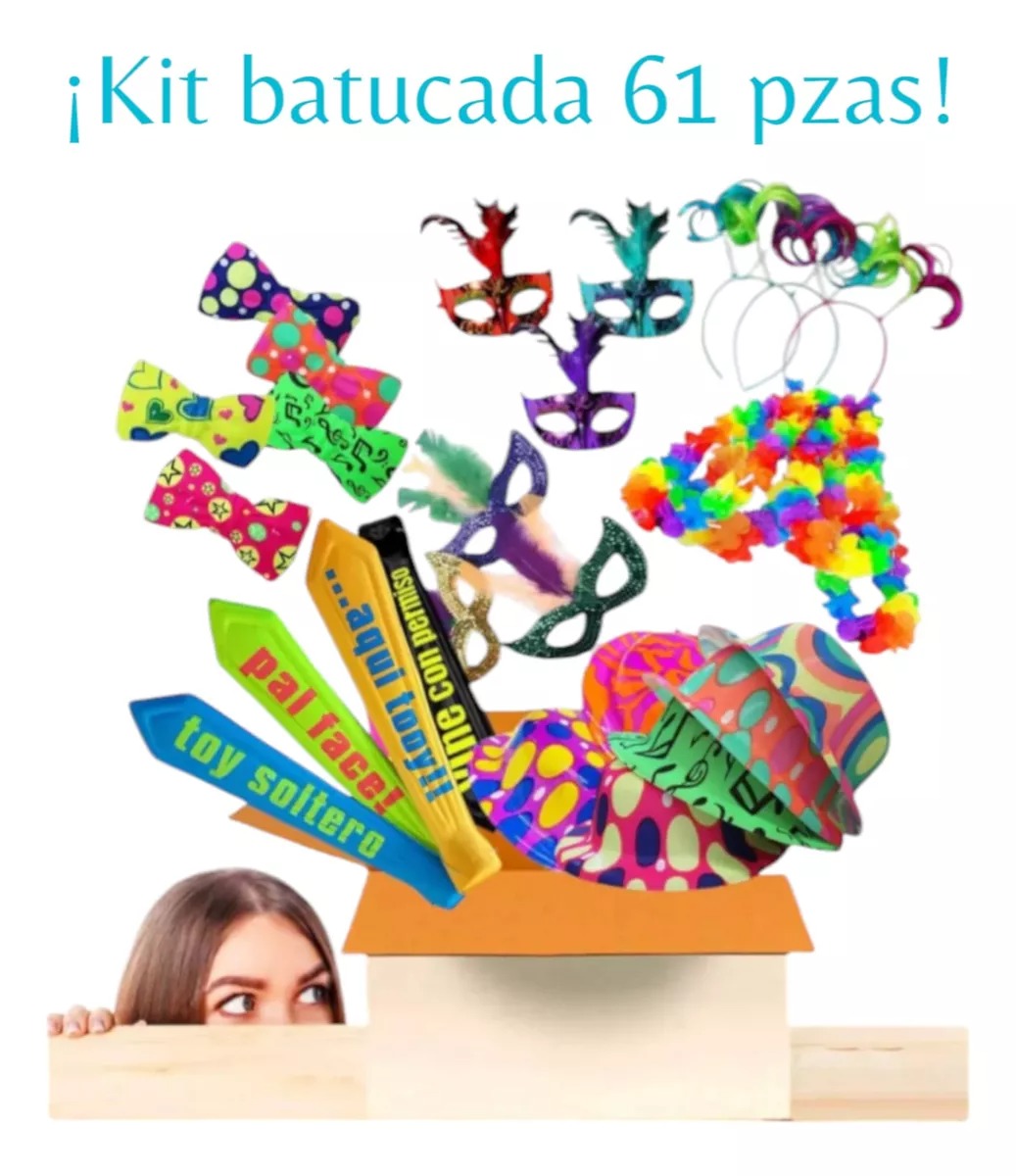 Foto 2 | 61 Pzas Kit Paquete Batucada Fiesta Boda Cumpleaños Xv Años Neón