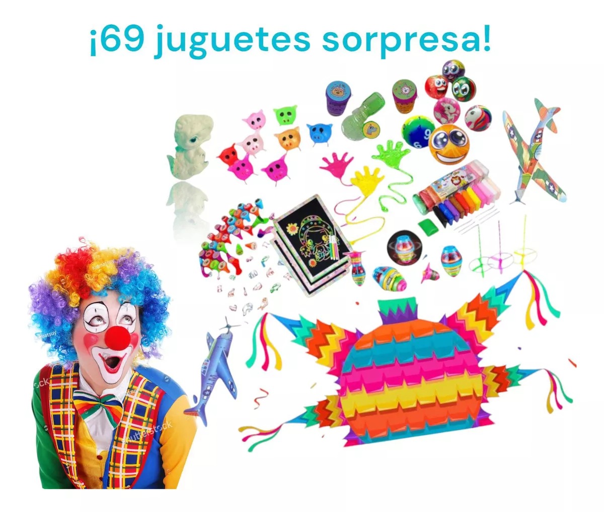 Foto 6 pulgar | 69 Juguetes Sorpresa Niño Niña Para Fiestas Piñata Regalos