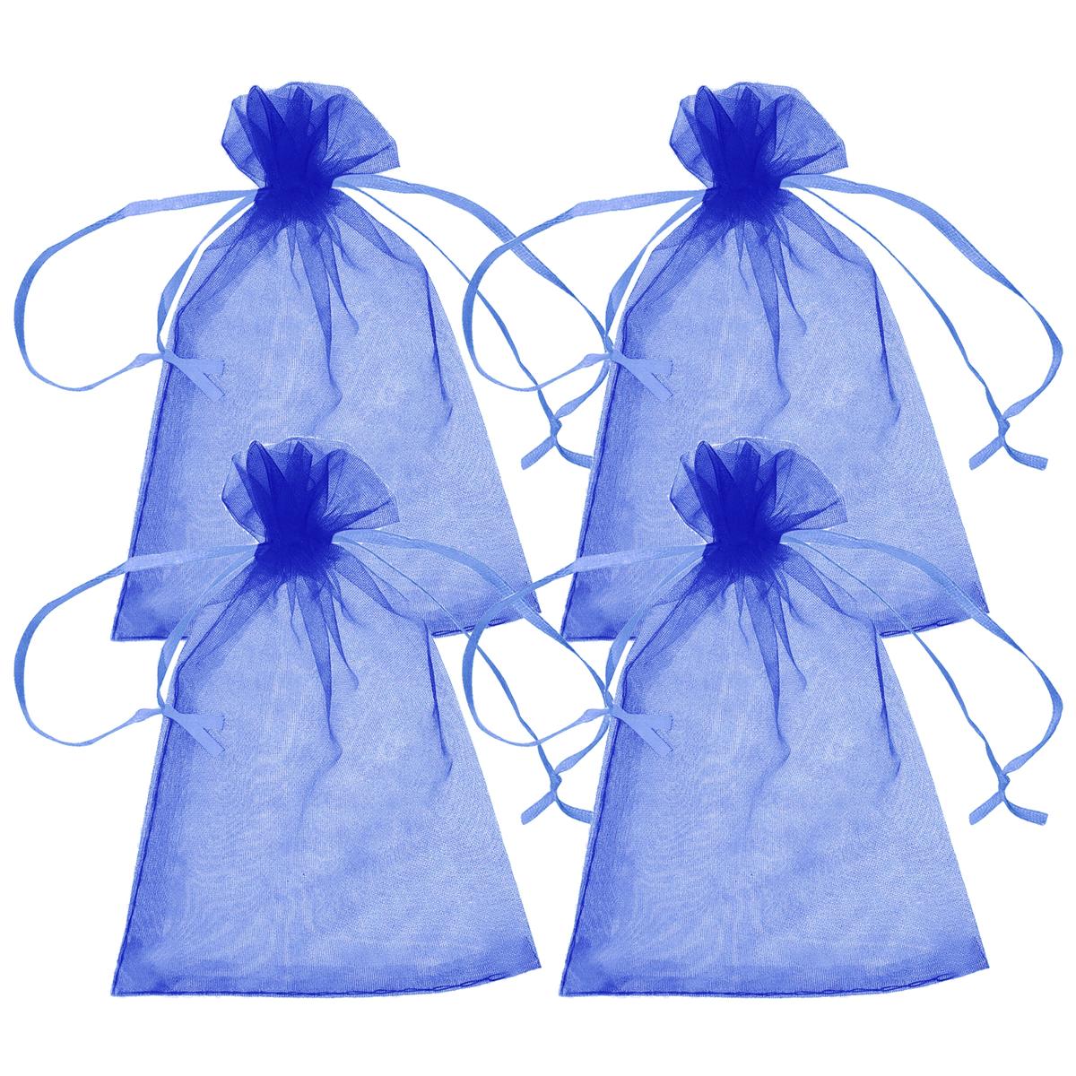 Bolsas de Organza para Detalles de Fiesta VentDepot MXPPM-004 Azules 4 Piezas