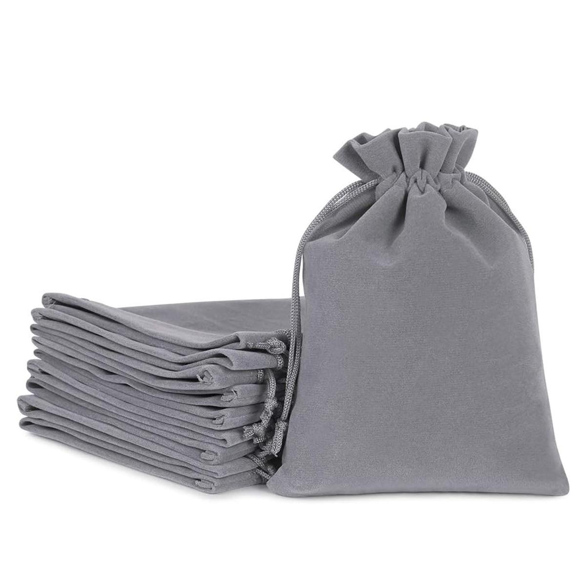 Bolsas Chicas De Bisutería Ventdepot Mxvgy-009  25piezas color Gris Bolsa Organza