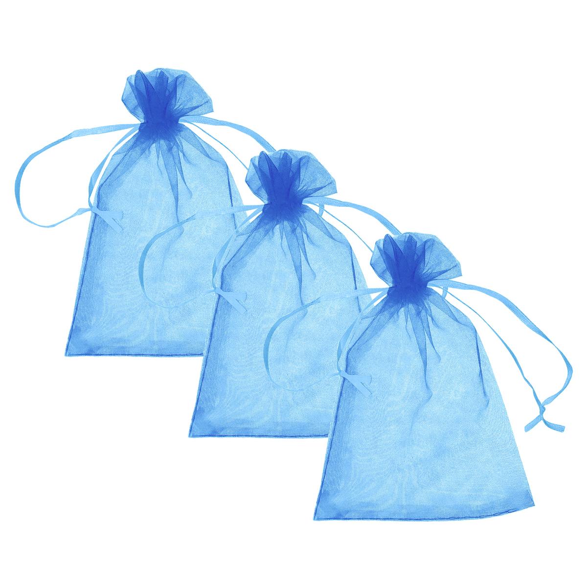 Bolsas de Organza para Detalles de Fiesta VentDepot MXPAZ-003 Azules 3 Piezas