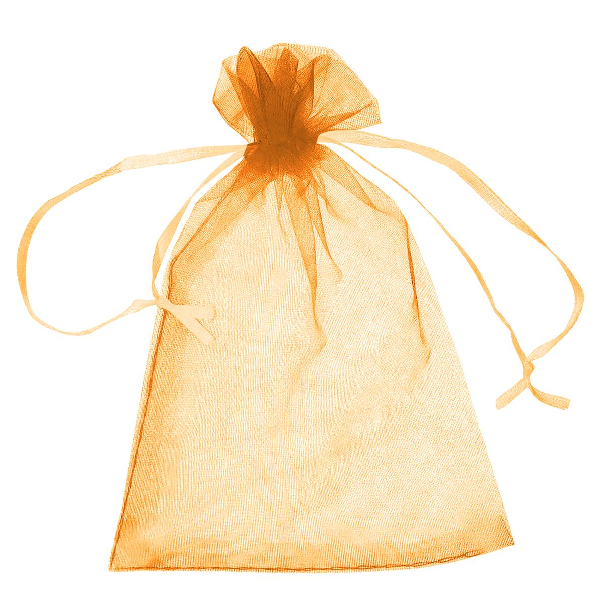 Bolsas de Organza para Detalles de Fiesta VentDepot MXPOG-007 Naranja 15 Piezas