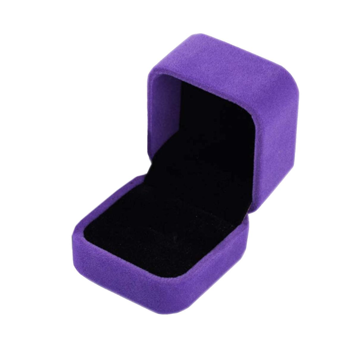 Cajas de Terciopelo para Aretes VentDepot  MXVLV-009 Moradas 25 Piezas