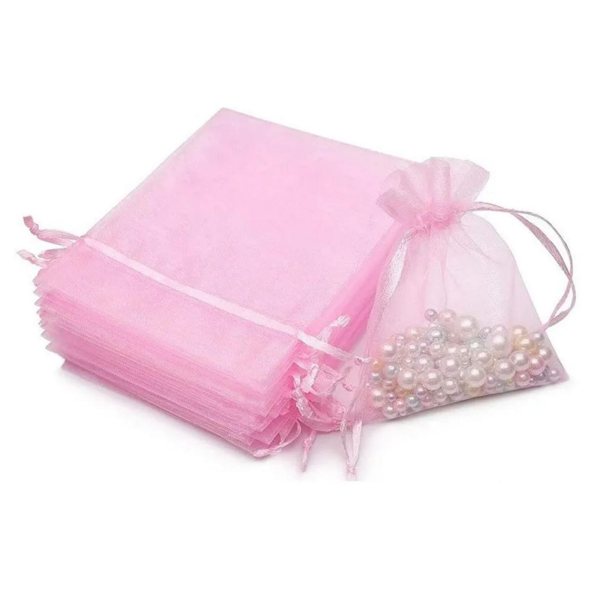 Foto 4 pulgar | Bolsa de Organza con Cordón Ventdepot  Mxphk-004  4 Piezas  Rosa