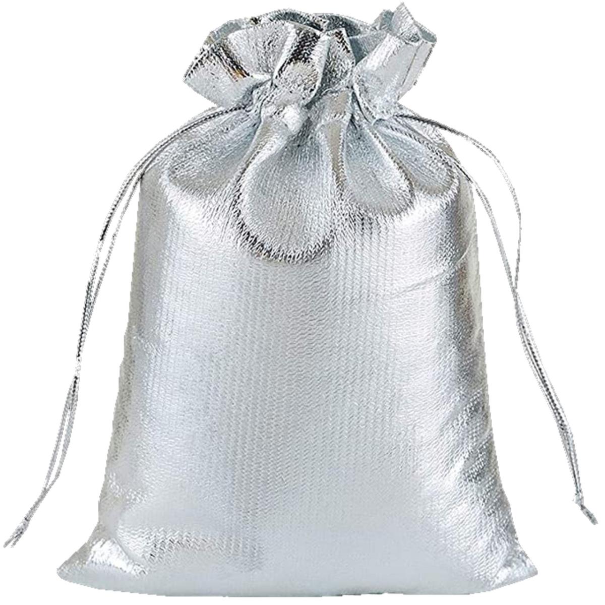 Bolsa Costalito De Organza Ventdepot Mxvls-006  10piezas color Plata