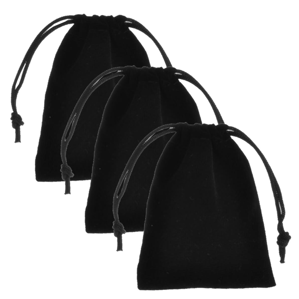 Bolsas de Terciopelo para Joyería Ventdepot Mxmvb-003 3 piezas Negras