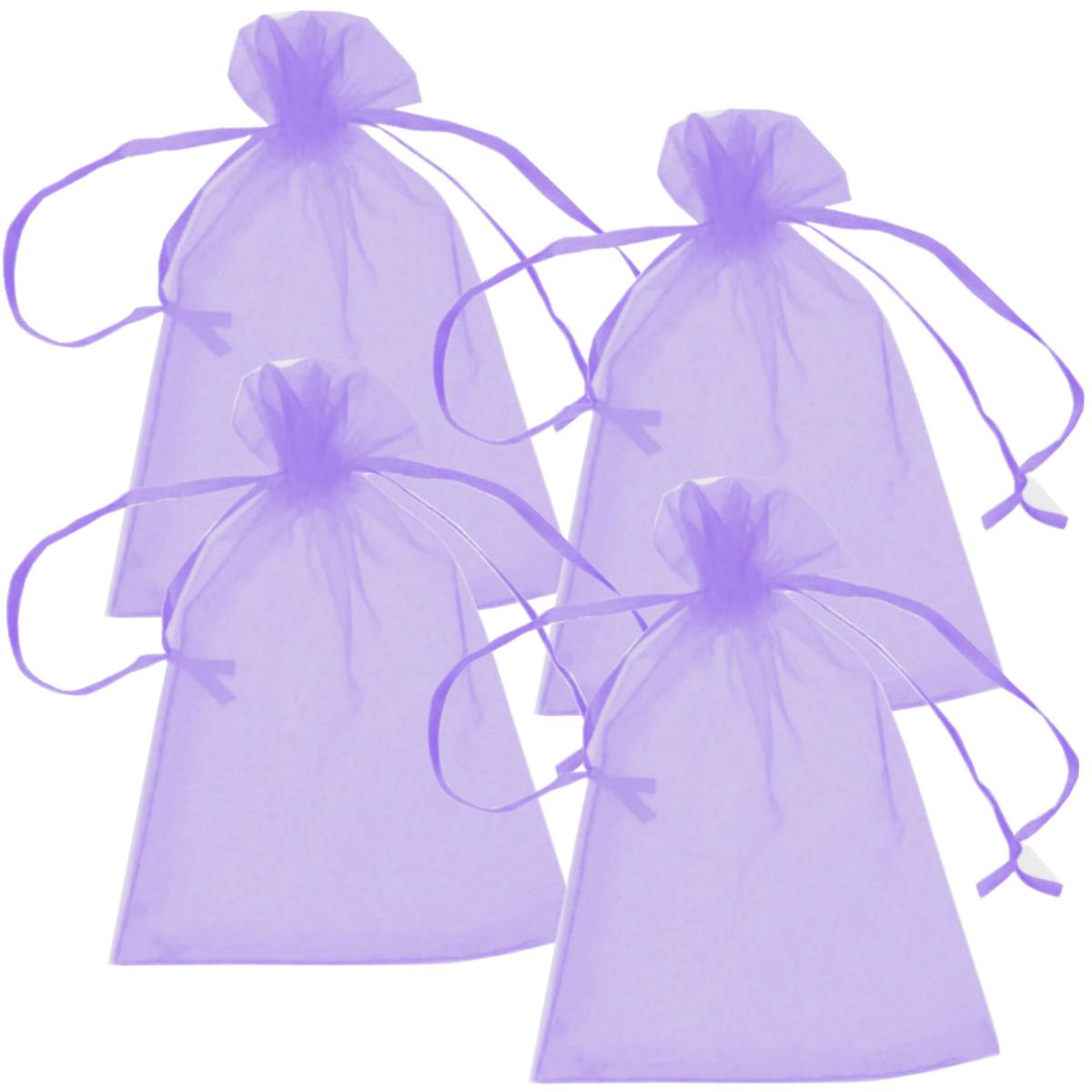 Foto 2 pulgar | Bolsa para Regalo de Organza Ventdepot Mxpob-004 4 piezas Moradas