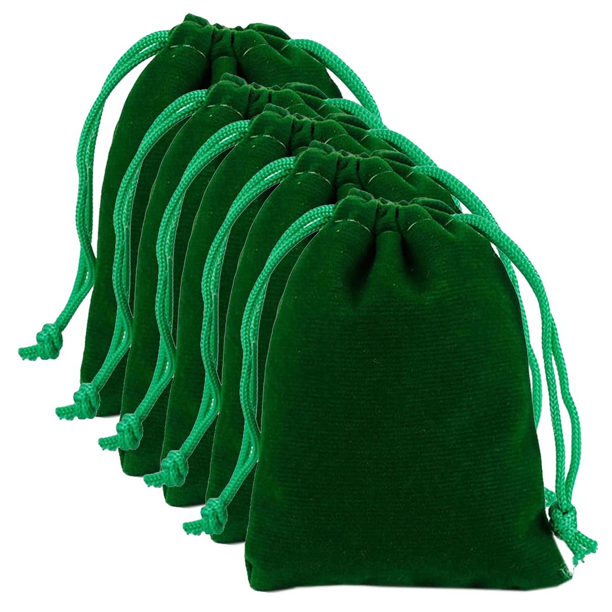 Foto 1 | Bolsas De Terciopelo Para Joyería Ventdepot  Mxvgn-005  5piezas color Verde  Bolsa Organza