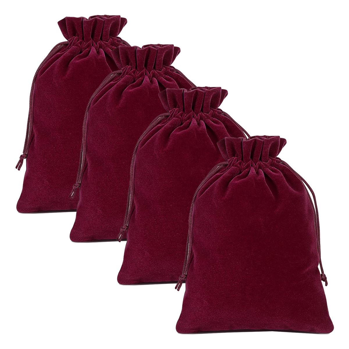 Bolsas de Terciopelo VentDepot MXVCM-004 Color Vino 4 Piezas