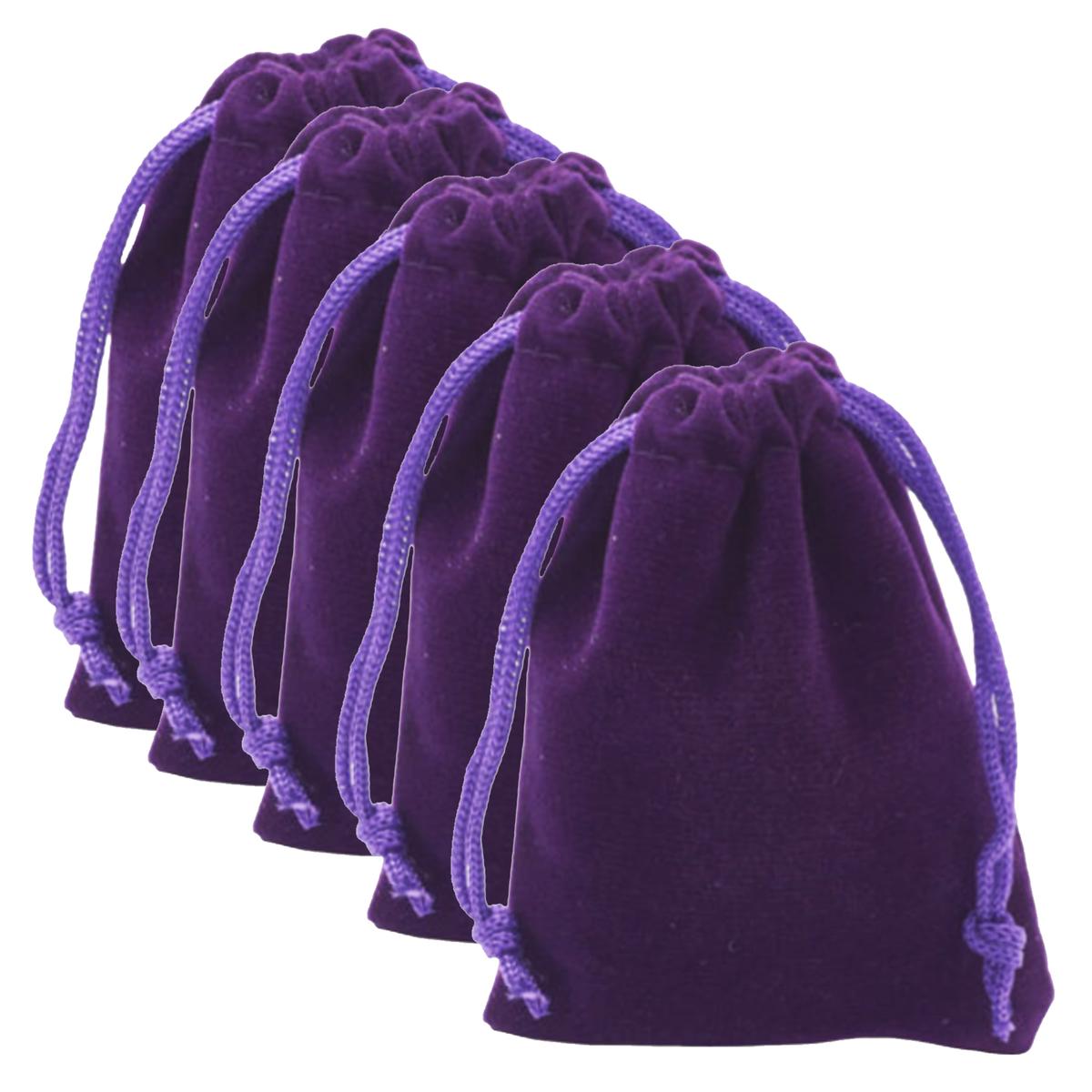 Bolsas de Terciopelo para Collares Ventdepot  Mxnvp-005 5 piezas Moradas