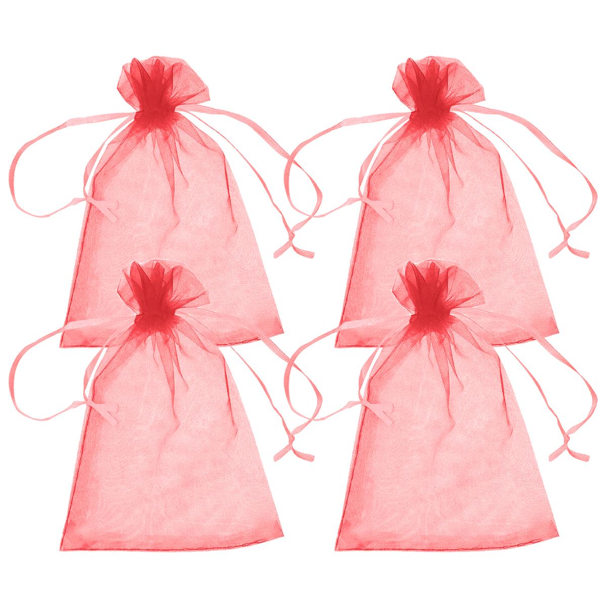 Costalitos de Organza Ventdepot Mxpdr-004 4 piezas Rojas