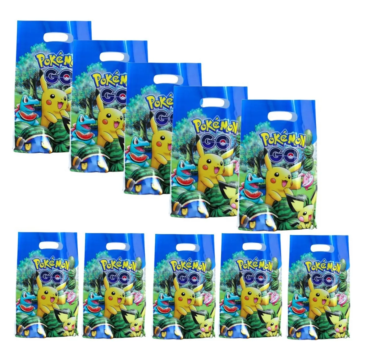 Foto 5 pulgar | Bolsas Para Dulces Pokemon Fiesta Decoracion Cumpleaños 50 Pzs, Azul