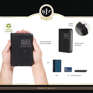 Foto 3 | Libro Christian Art Gifts Kjv Con Bolsillo Pequeño Para La Santa Biblia, Negro - Venta Internacional.