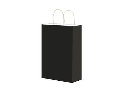 Foto 1 | Bolsa De Papel Bond Negra Mediana Con Asa 19 X 8 X 26.5 - 12 Bolsas