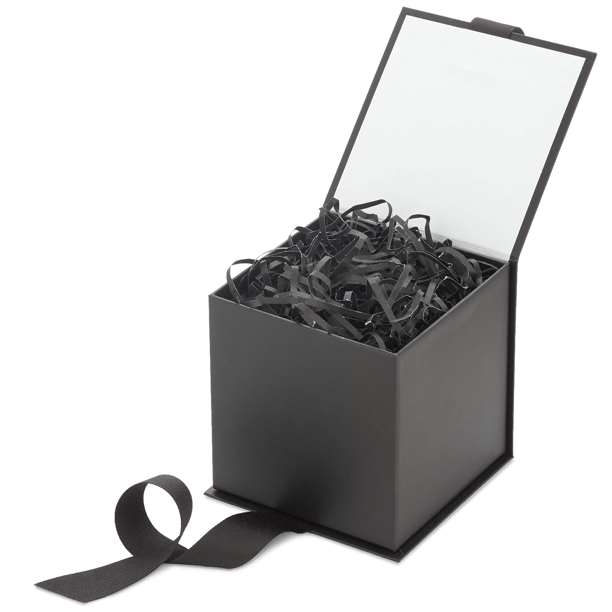 Foto 5 pulgar | Caja De Regalo Hallmark Pequeña Negra Con Lazo Y Relleno De Papel Triturado - Venta Internacional.