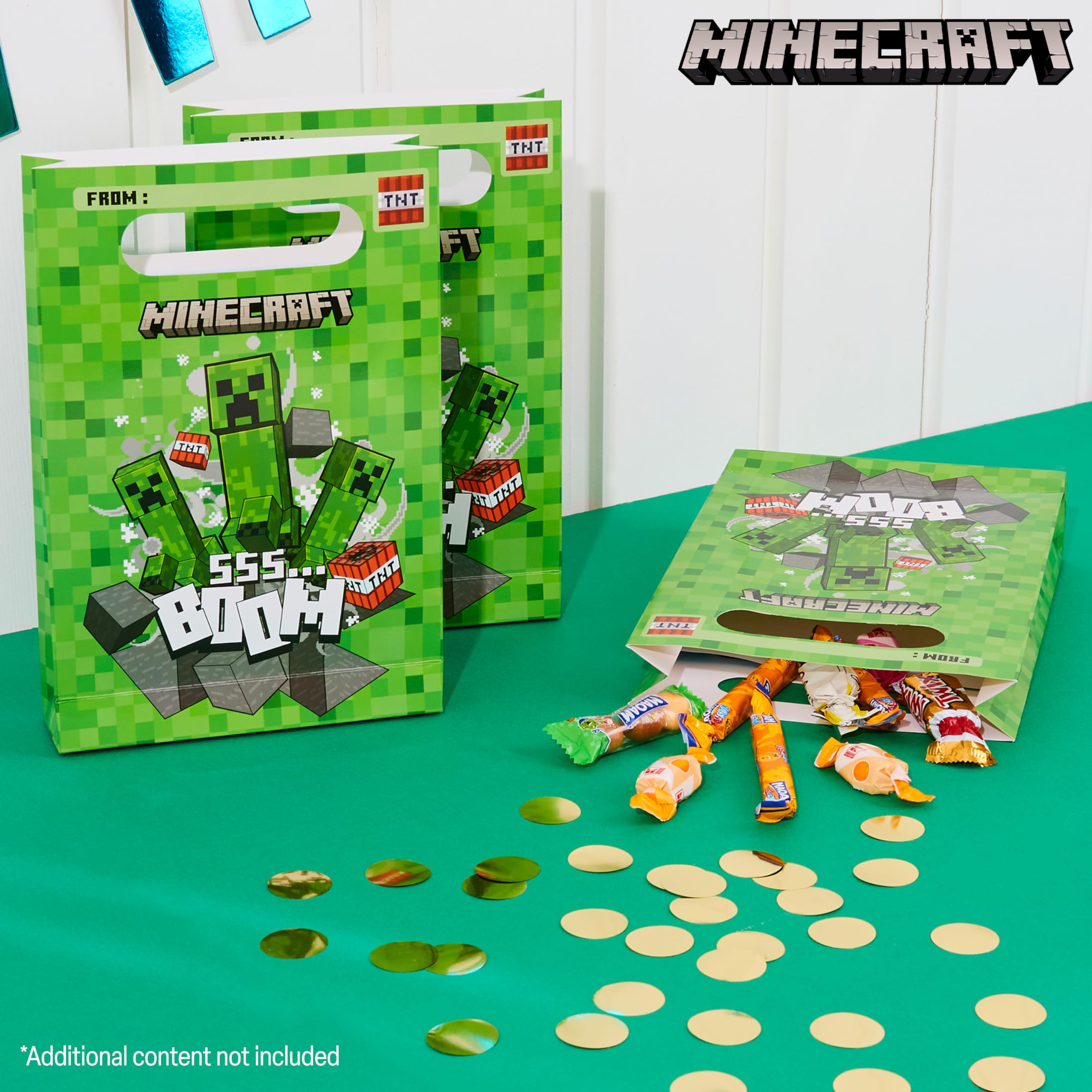 Foto 3 pulgar | Bolsas De Regalo Para Fiestas De Minecraft, 10 Unidades, Para Niños, Con Hoja De Pegatinas - Venta Internacional.