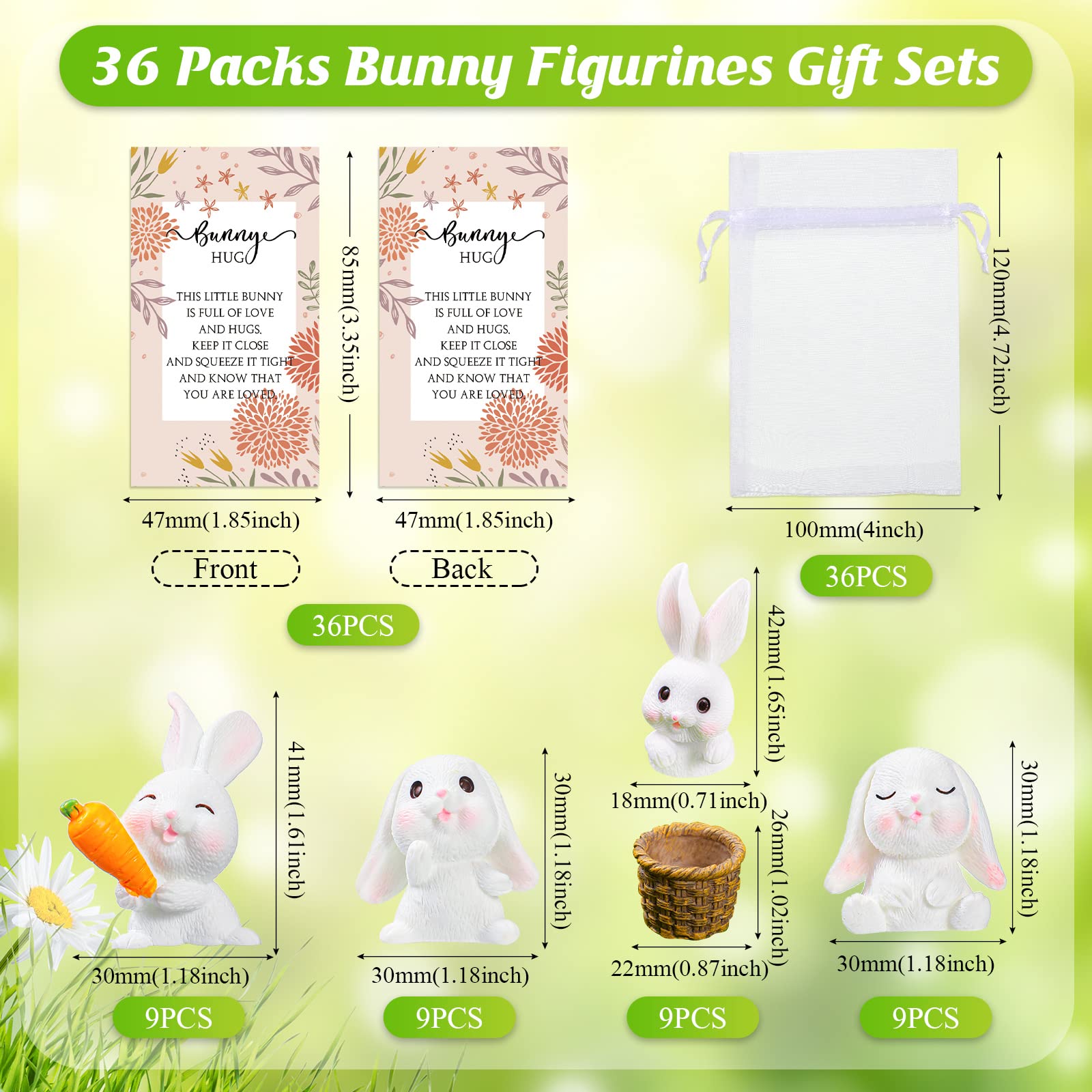Foto 2 | Set Party Favors Fumete 36 Bunny Hug Con Tarjeta Para Adornar Magdalenas - Venta Internacional.