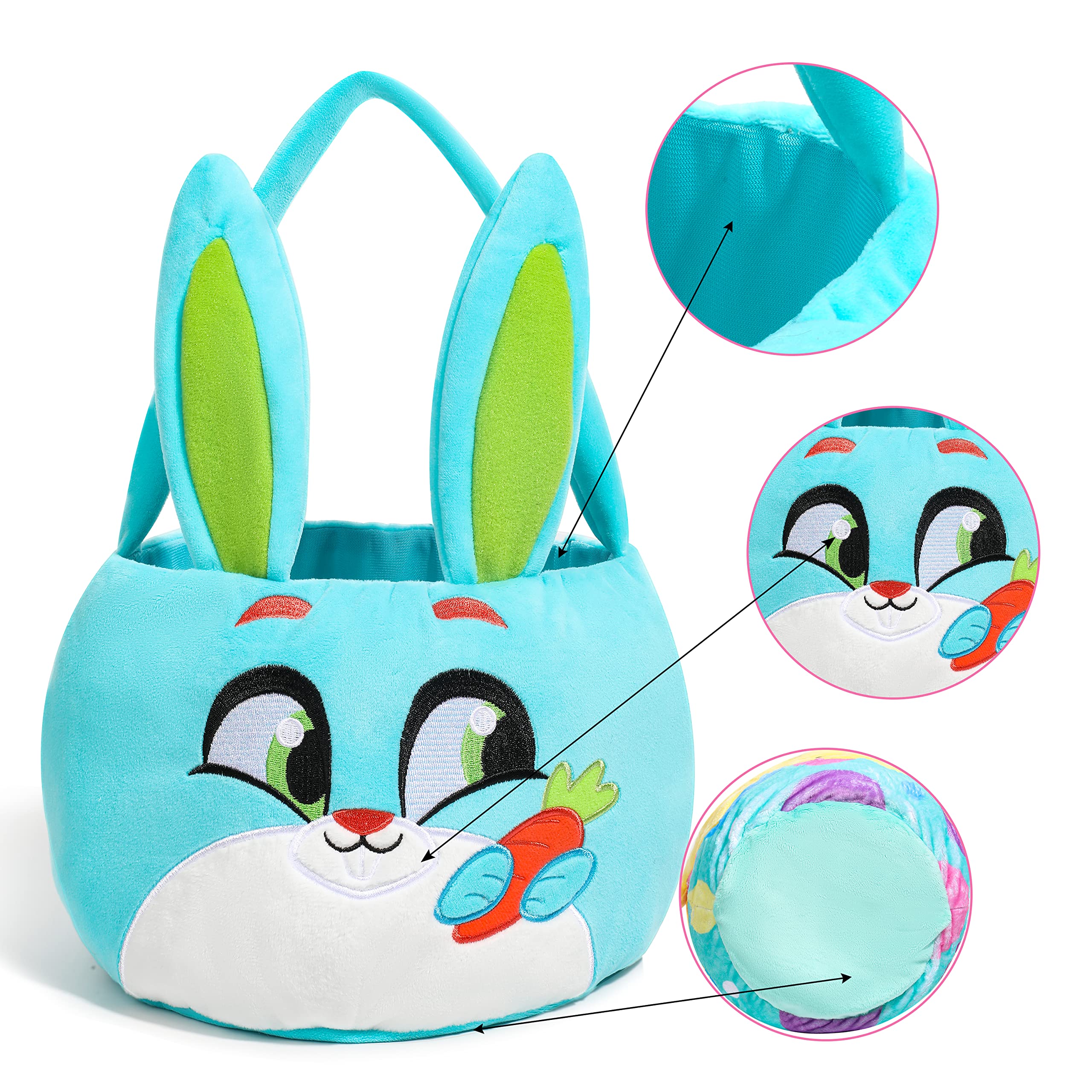 Foto 4 pulgar | Cesta Joyin Con Forma De Conejito De Pascua De Peluche Para Bebés, Niñas Y Niños, 3 Unidades - Venta Internacional.