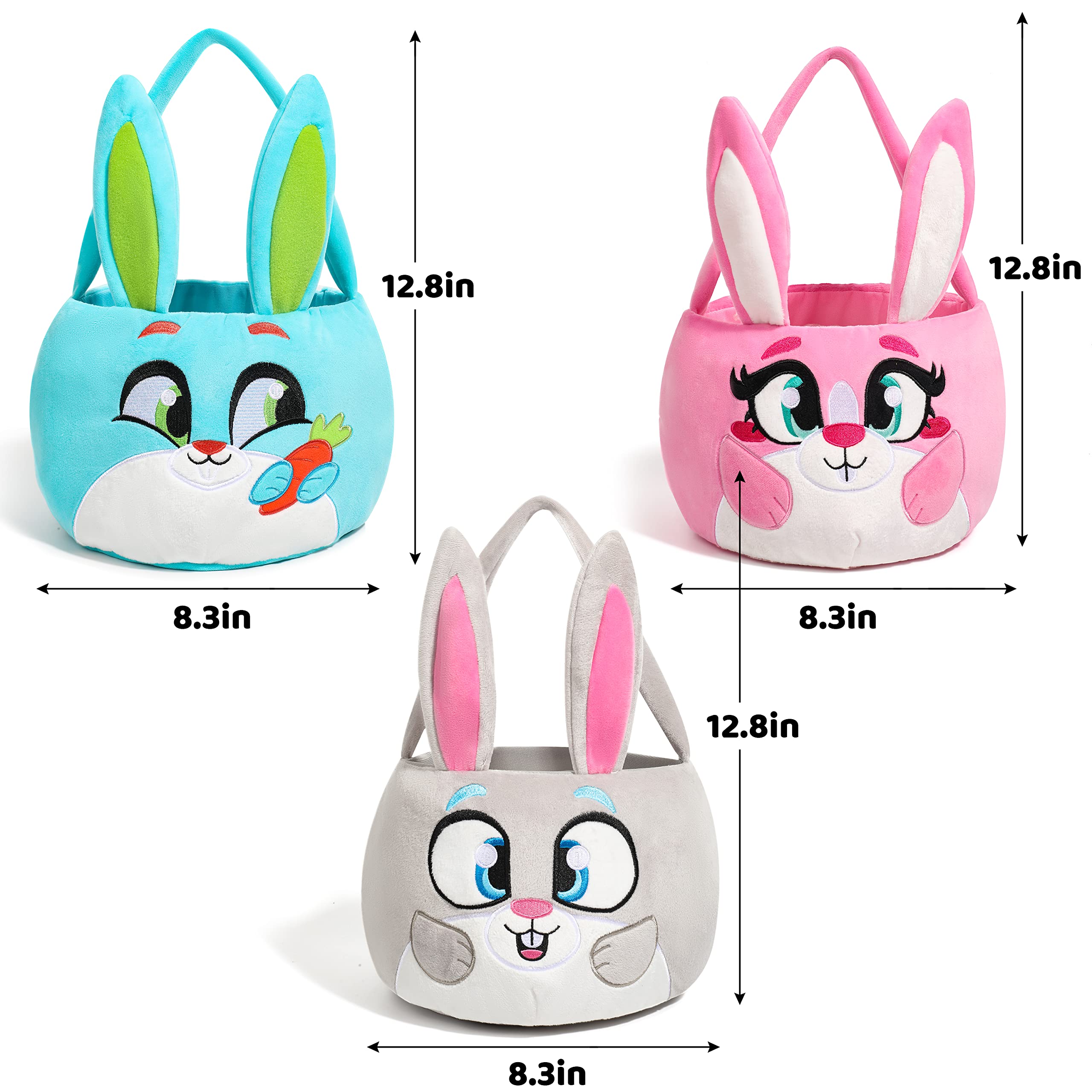 Foto 5 pulgar | Cesta Joyin Con Forma De Conejito De Pascua De Peluche Para Bebés, Niñas Y Niños, 3 Unidades - Venta Internacional.