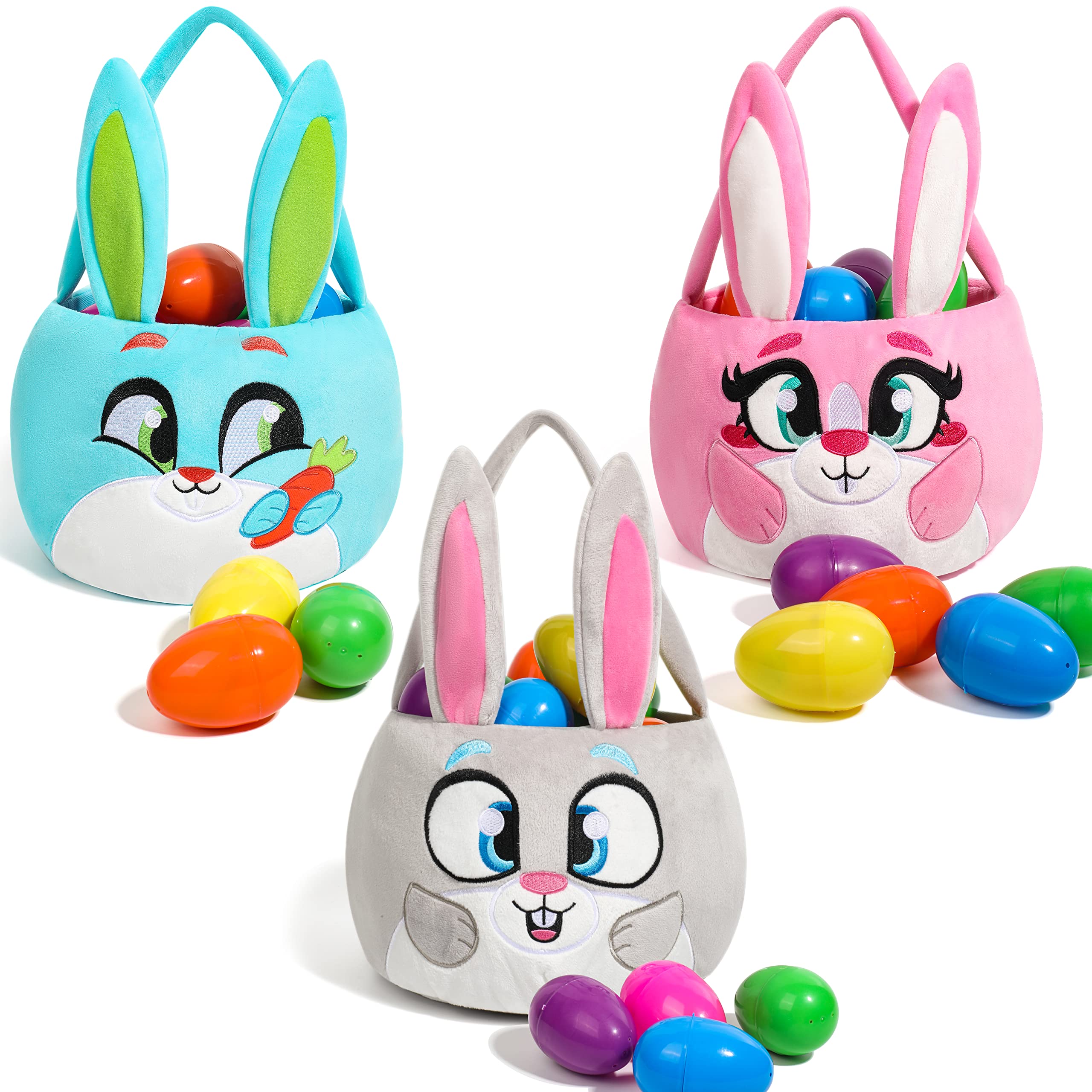 Foto 6 pulgar | Cesta Joyin Con Forma De Conejito De Pascua De Peluche Para Bebés, Niñas Y Niños, 3 Unidades - Venta Internacional.