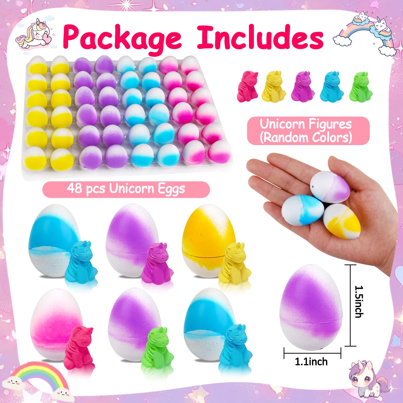 Foto 4 pulgar | Huevos De Unicornio Para Incubar, 48 Unidades, Para Regalos De Fiesta Para Niños - Venta Internacional.