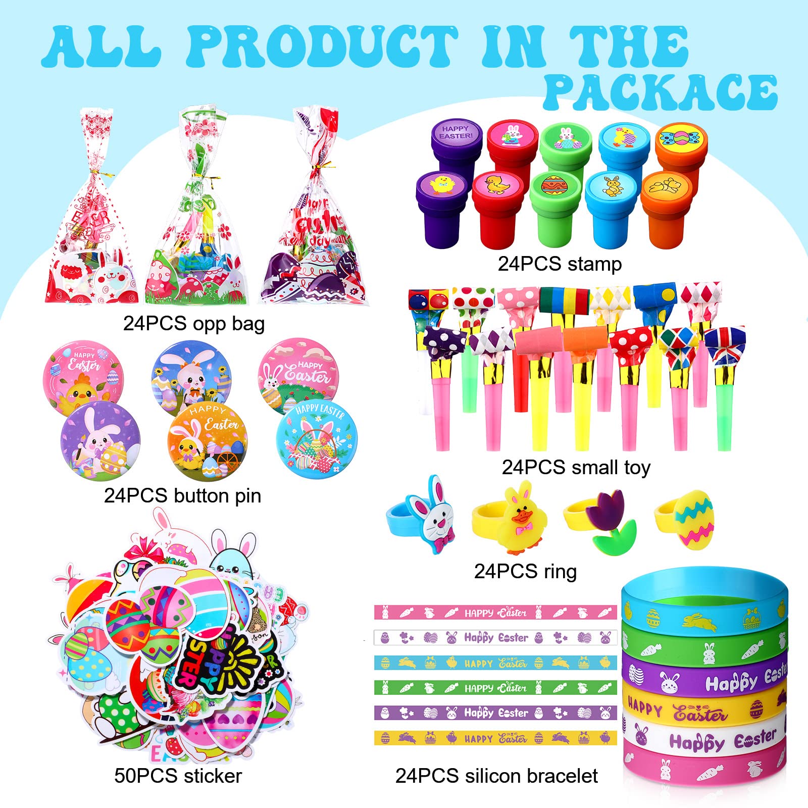 Foto 3 pulgar | Set De Obsequios Para Fiestas De Pascua Honoson, 194 Unidades, Para Niños, Con Bolsas De Regalos - Venta Internacional.