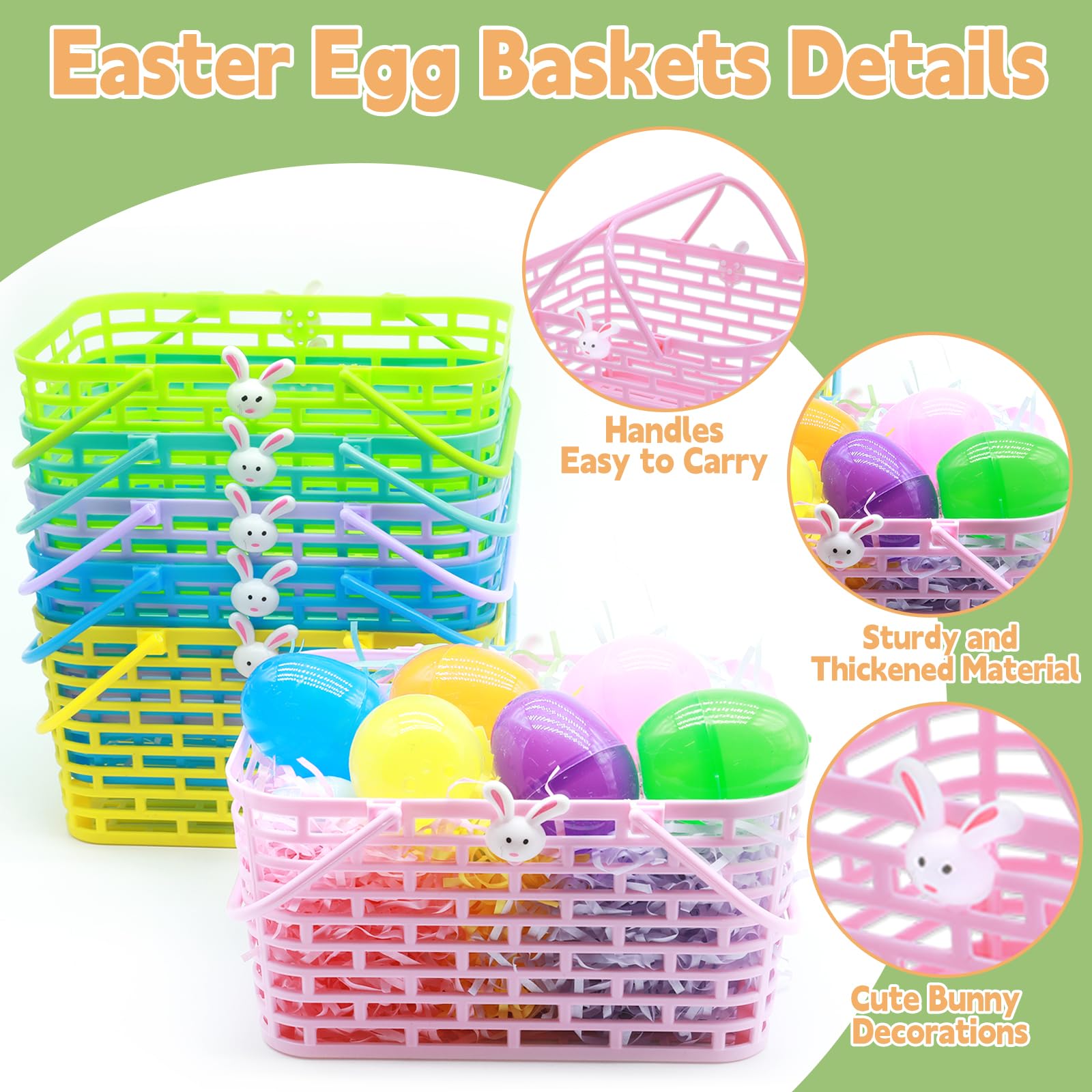 Foto 4 pulgar | Paquete De 6 Cestas De Pascua Turnmeon Con Césped Para Niños Pequeños De Plástico - Venta Internacional.