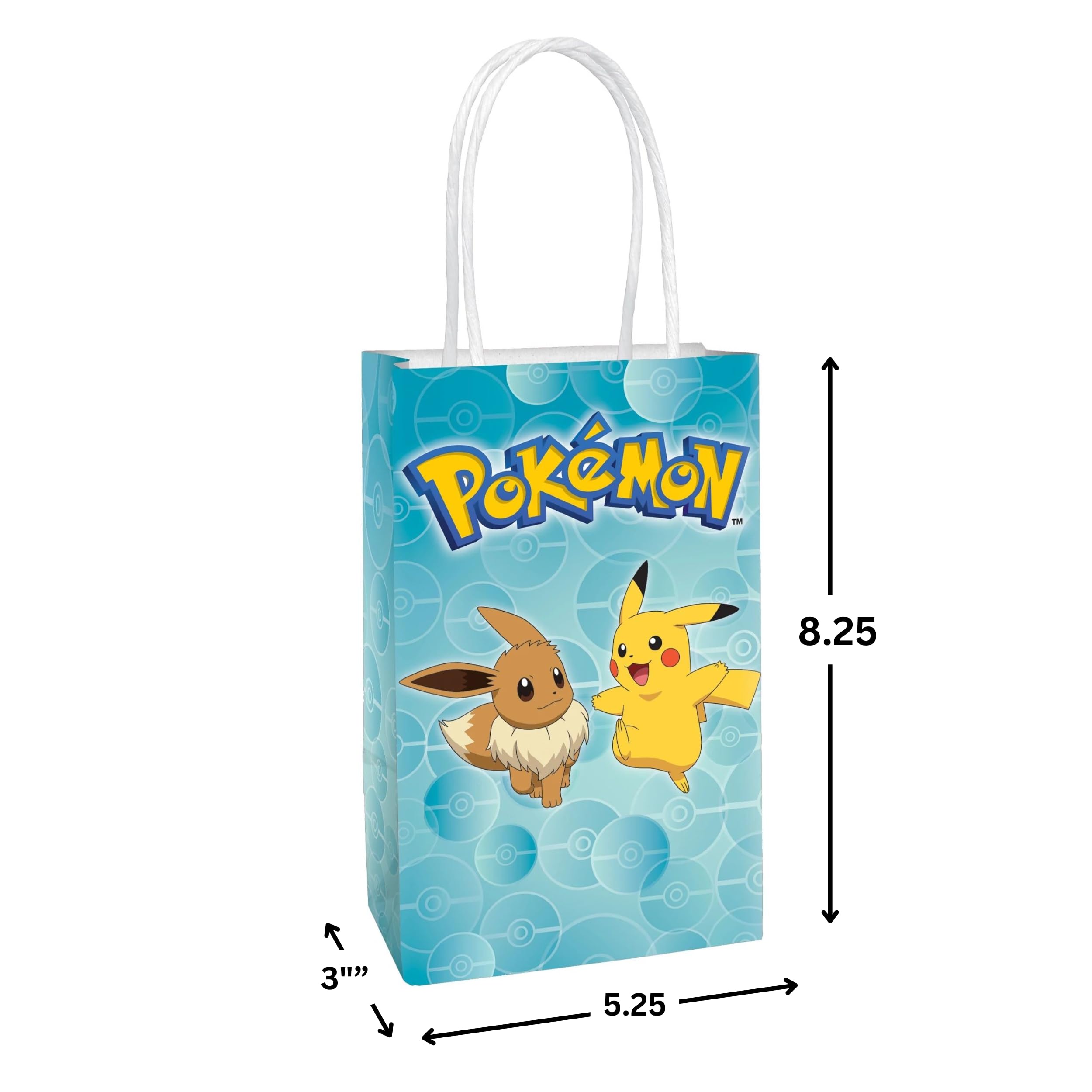 Foto 3 pulgar | Bolsas De Papel Kraft Amscan Pokémon, 8 Piezas, 20,96 X 13,34 X 7,62 Cm - Venta Internacional.