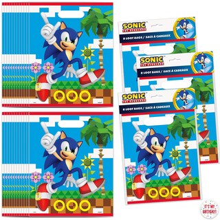 Foto 1 | Bolsas De Fiesta Unique Sonic De 24 Unidades Con Pegatina Sonic Birthday - Venta Internacional.